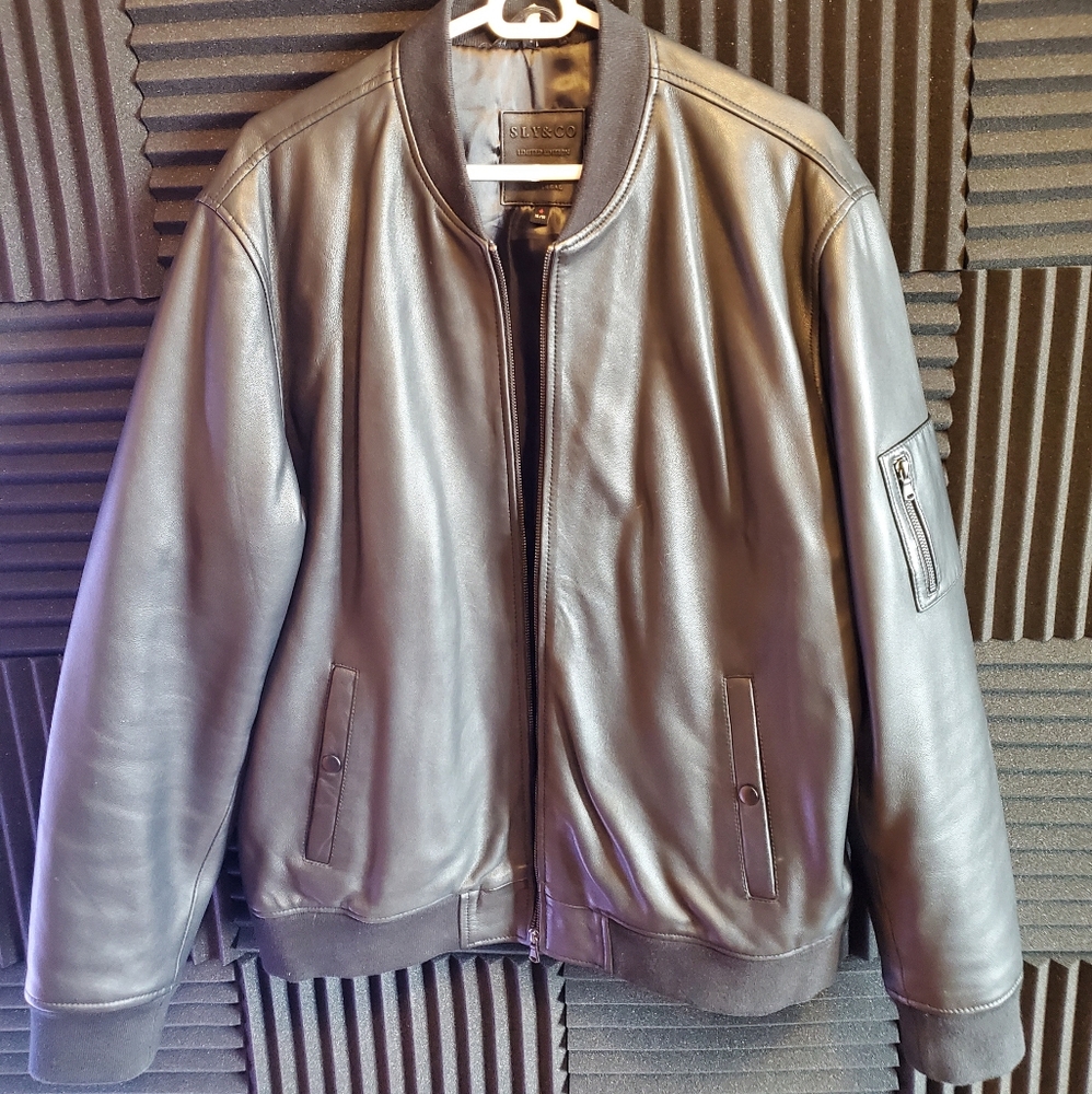 Real Leather Bomber Jacket